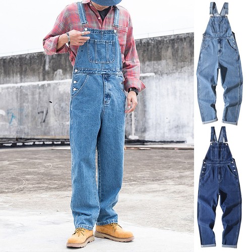 Herren basic denim latzhose - denim,