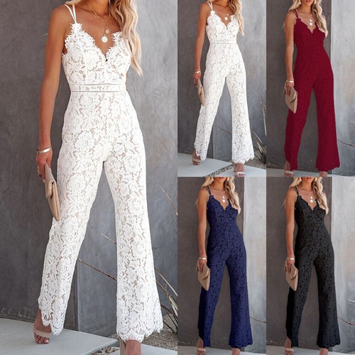 Damen elegant jumpsuit spitze - damen,