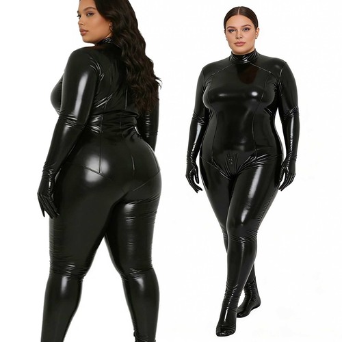 Damen glänzend jumpsuit - glänzend,